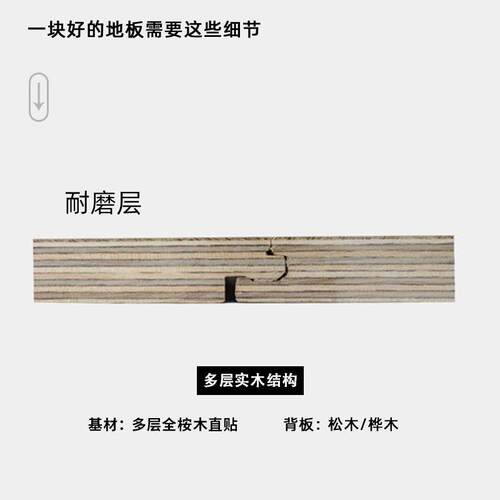 金刚面实木地板多层全直贴耐磨家用ENF级防水室内实木地板