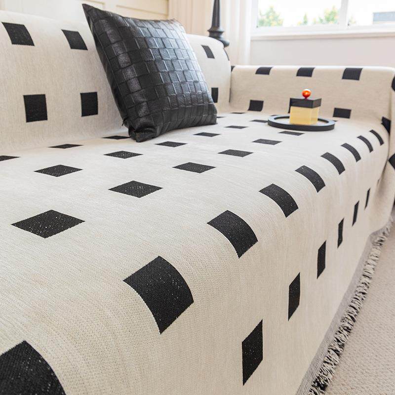 雪尼尔沙发巾北欧简约沙发盖布四季通用防滑沙发套罩防猫抓可机洗