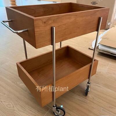 K8花置架窗台实木中古架不锈TOY88-60钢小推车可移动层物架花架客