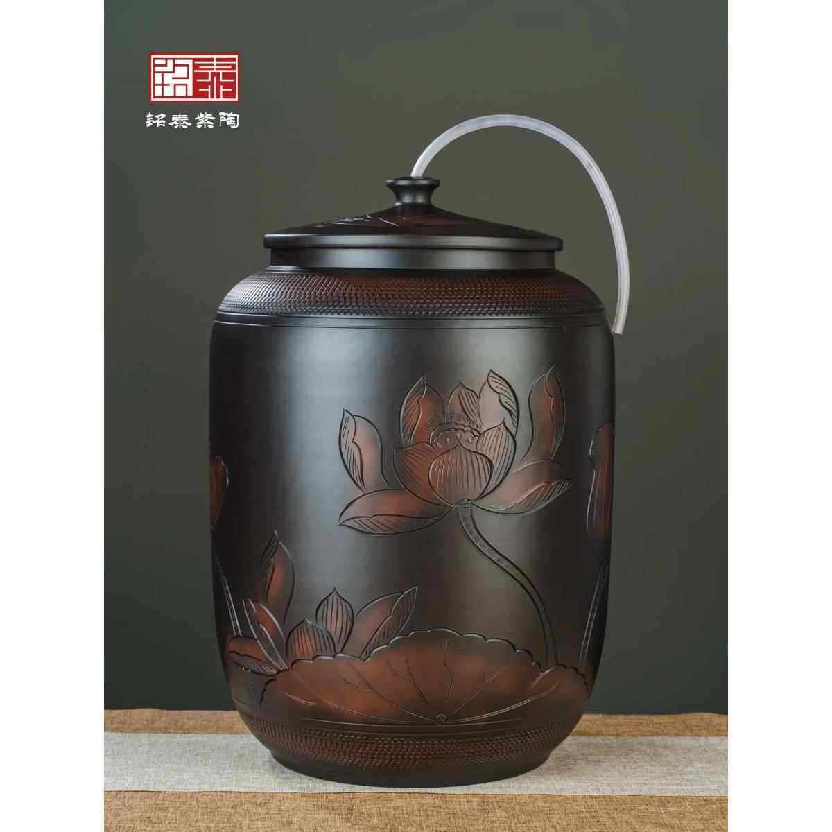 3YK储水桶陶瓷水缸储水用家用老式带盖抽水茶台泡茶储水罐装纯净