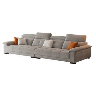 2025新款家用客厅棉麻沙发猫爪皮布艺现代简约直排三人位沙发组合