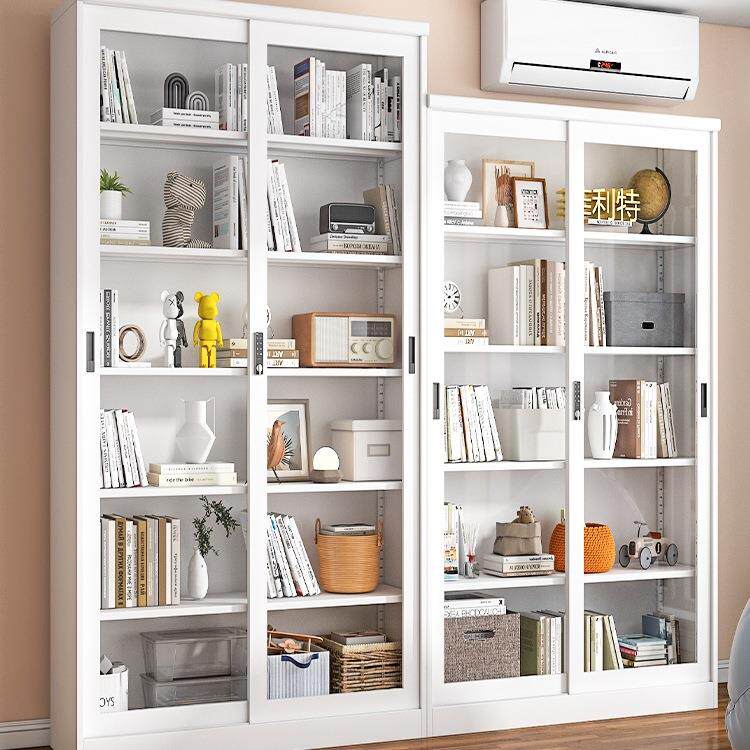 房轻书奢移门柜985厅玻璃门展示柜铁艺客儿童书书架落地收纳柜