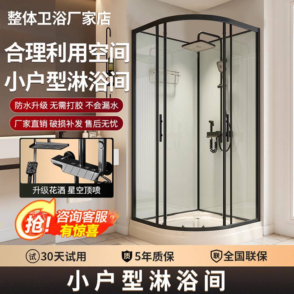 家用整体淋浴房浴室一体式浴室小户型淋浴间农村简易浴房洗浴房