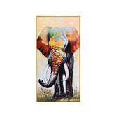 玄关装 饰画手绘大象油画现代简约入户门走廊壁画大气过道立体挂画