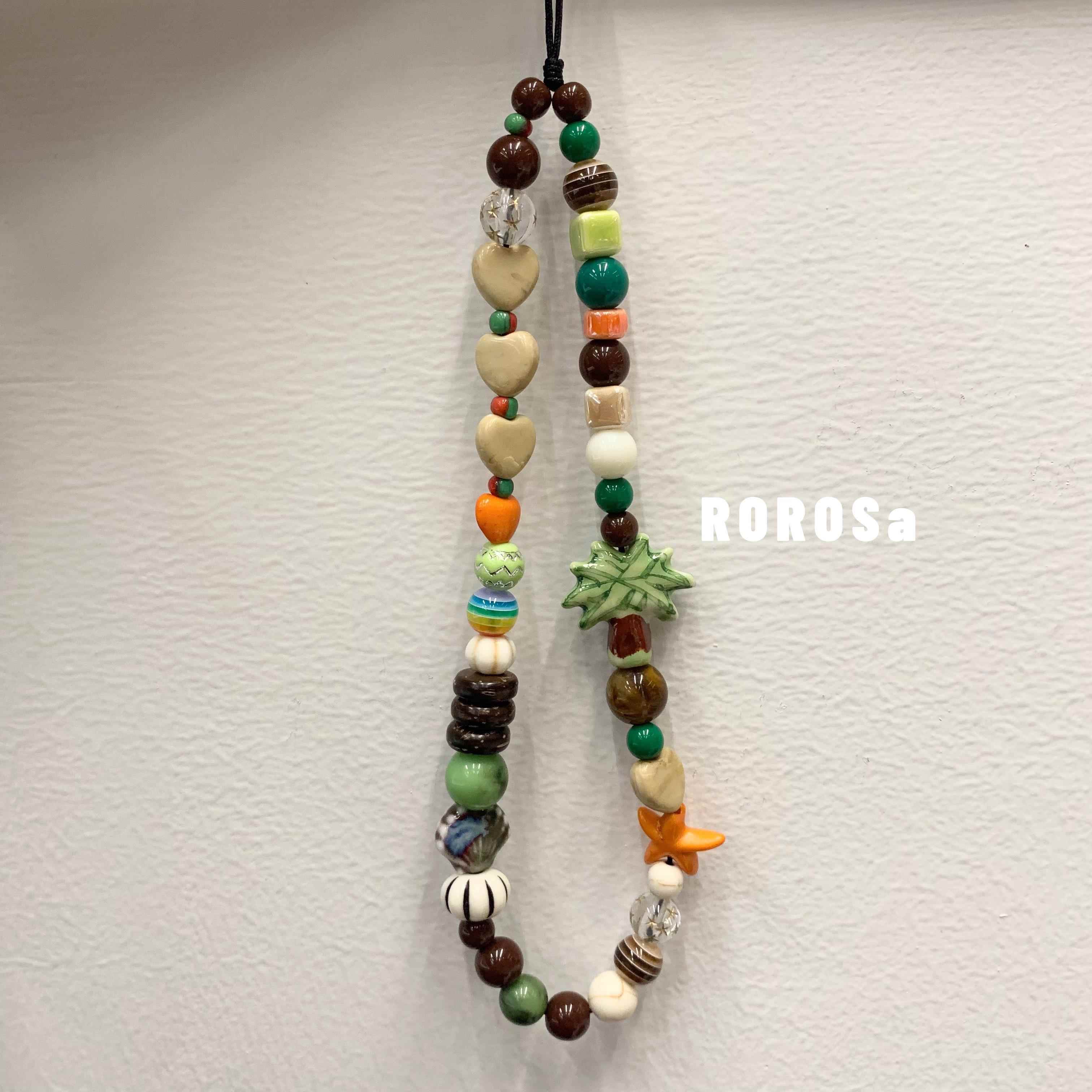 ROROSa夏日椰海原创设计张婧仪同款椰子树手机链复古挂件ccd挂饰