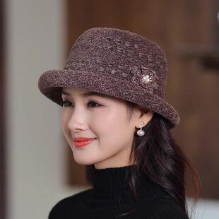 适合中年妈妈戴的洋气帽子秋冬季中老年人奶奶老太太时尚保暖盆帽