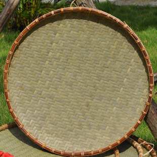 饰晾晒竹篮 xhy农家竹编竹制品竹匾无孔家用竹筛竹簸箕手工绘画装