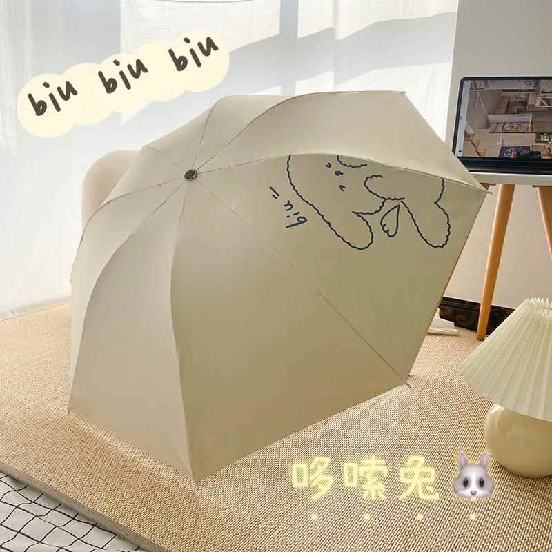 新款ins风 手动雨伞折叠太阳森系复简学约生晴雨两伞用古可爱日系图片
