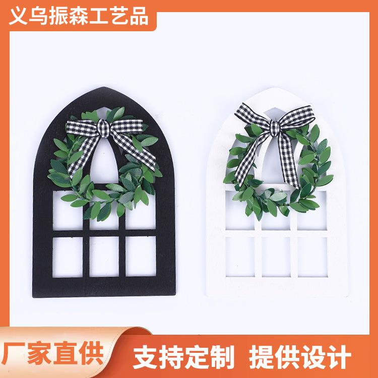 家庭客厅木质窗户装饰品 复古墙壁装饰木框架 乡村农舍窗框装饰