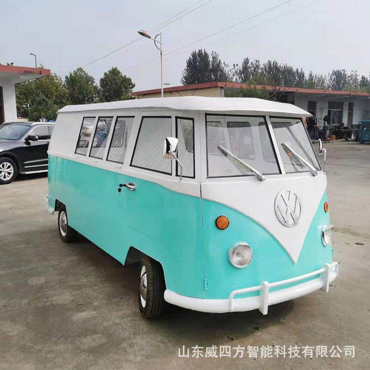 制作铁艺模型大众1巴士仿真售卖车商场小吃餐车落地摆件摄影道具
