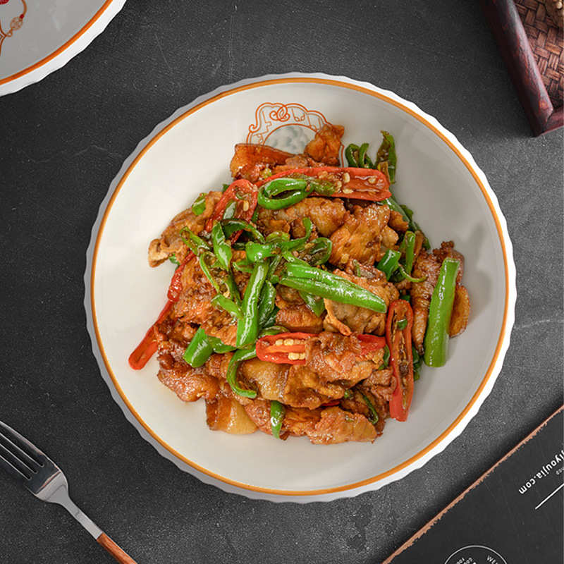 简约餐厅私房菜特色餐盘陶瓷凉菜盘子创意中式安亿盘潮州瓷器餐具