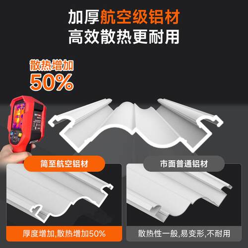双面发光铝合金石膏线灯带免吊顶线条灯一体阴角天花线型灯双面光