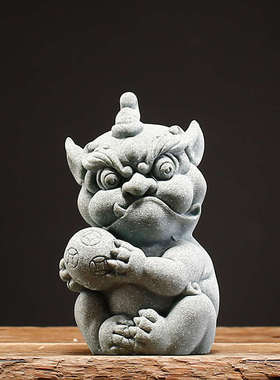 新中式石狮子装饰摆件中国风桌面创意微景观鱼缸盆景造景搭配摆设