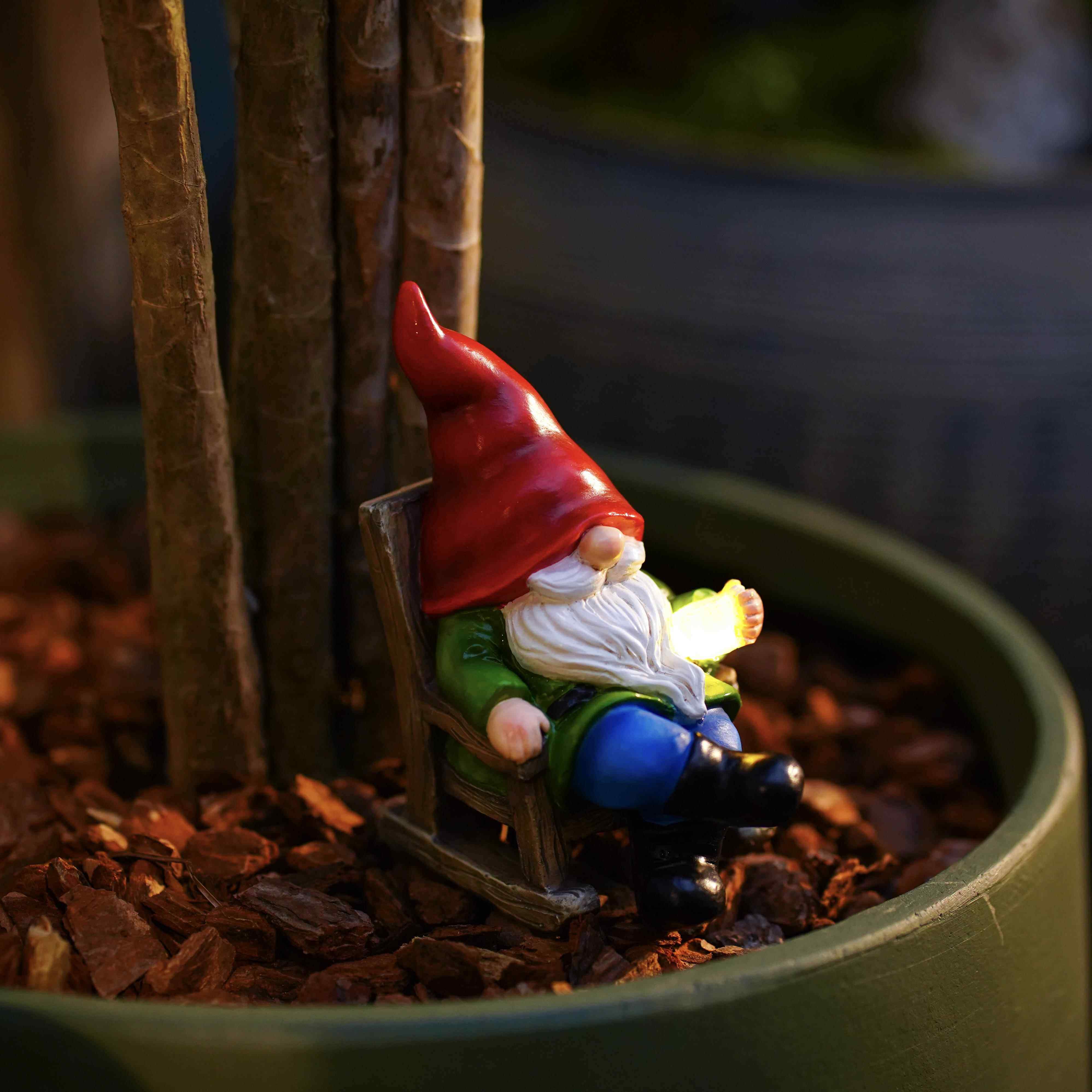 创意摇椅小矮人地精摆件太阳能灯花园庭院装饰阳台花盆造景摆设,家居饰品,户外/庭院摆件,淘宝优惠券,粉丝福利购,淘宝优惠卷