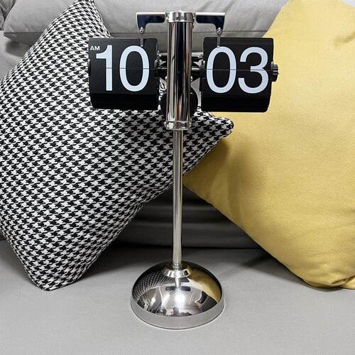 家用简约实用翻页钟欧式覆古机械时钟桌面座钟可伸缩拉杆落地钟