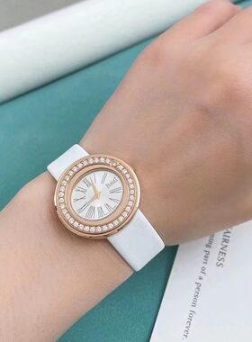 先鉴后发公价11万 98新29mm伯爵时来运转玫瑰金原钻石英女士手表