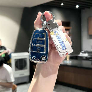 適用奧迪于Q3汽車鑰匙套Q2L A4L A6L Q5L扣A3L A7包A8卡通殼