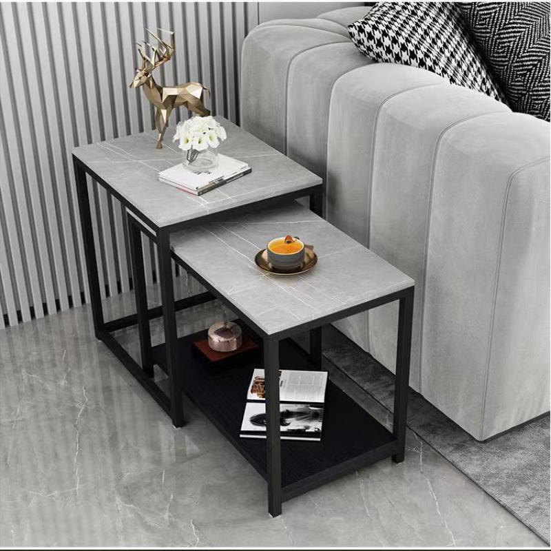 方形简约岩板边几沙发边柜客厅移动小茶几轻奢角几桌沙发旁侧边柜