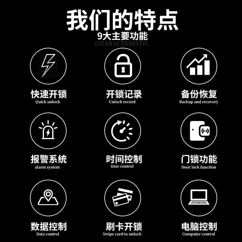 卡多利亚高端酒店刷卡分体锁宾馆室内木门入户门电子磁卡智能门锁