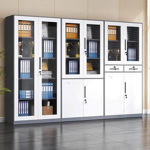 钢制办公室文件柜铁皮柜子落地档案柜资料柜财务凭证带锁储物矮柜