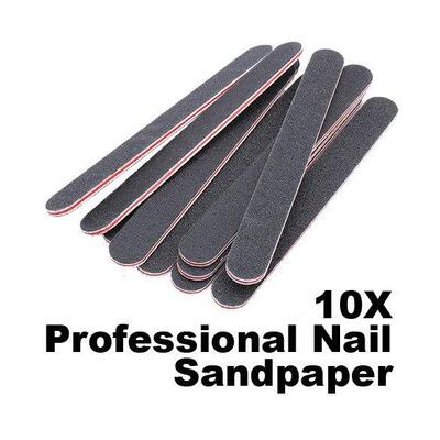 10PCS Sanding Nail File Nail Art Buffer Salon Glitter Tools