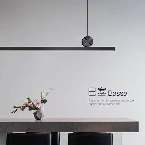 设计师餐厅吊灯简约现代一字长条餐桌吧台灯极简网红前台办公室灯