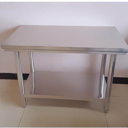 厚锈钢工作台商用厨房操台作台加304饭店切菜打不荷面AVH不锈钢桌