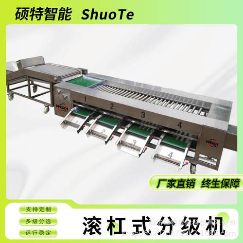 荔枝选果机滚杠式大小分拣机茵红李直径分拣机价格土豆分拣设备