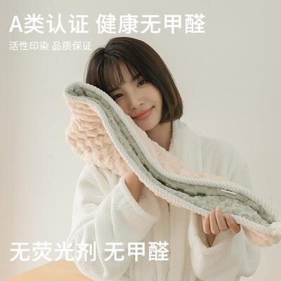 2023年新款单色单层云朵格干发帽吸水不掉毛旅行速吸