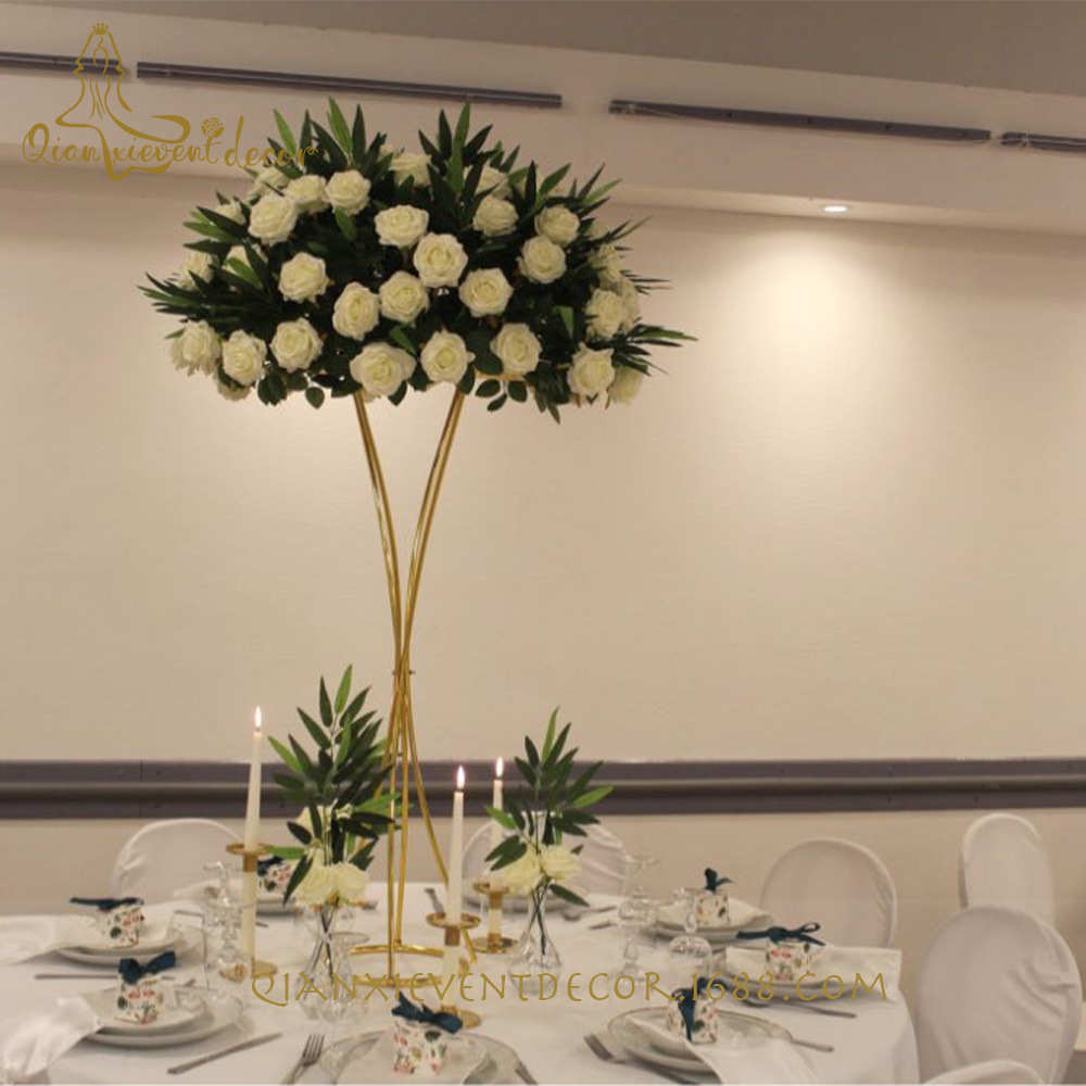 新款引引铁几道具器蛮路桌小引花婚庆花柱何路腰婚礼艺路插花摆件