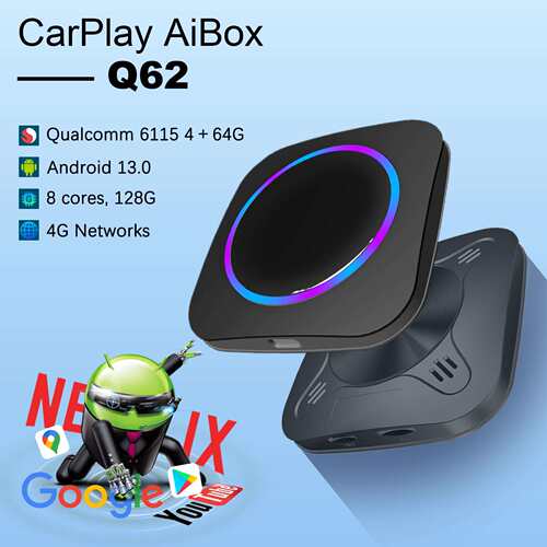 新品 智能盒子carplay ai box高通8核4+64G无线carplay转安卓系统