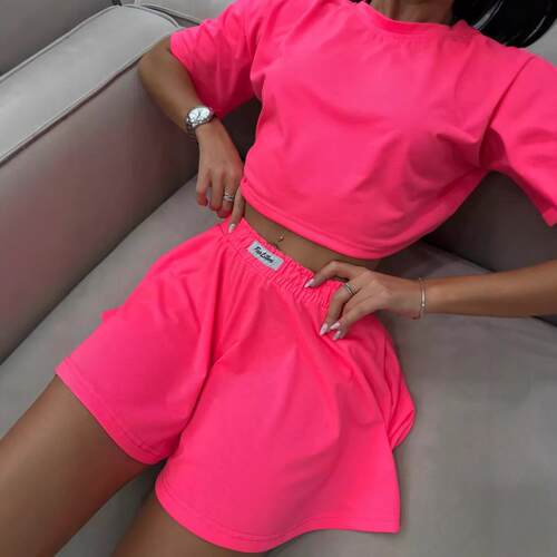 Women's Fall Winter Casual Fashion Set, 2-Piece Round Shorts