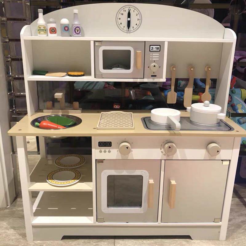 儿童过家家厨房玩具木质烧烤工具台娃娃家做饭仿真厨具女孩3-6岁
