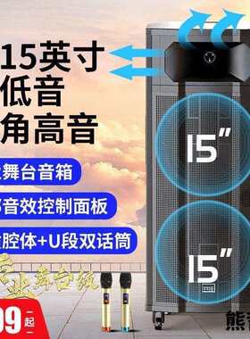 双15寸户外广场舞音响大音量专业舞台演出大功率音箱重低