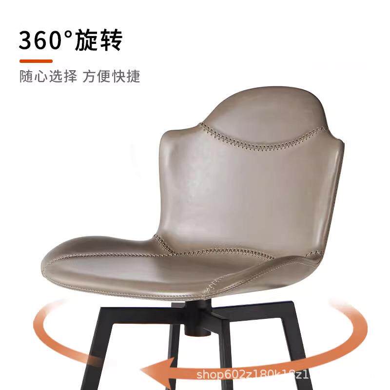 可旋转高脚凳吧台凳北欧式简约网红铁艺轻奢靠背高脚吧台椅子796