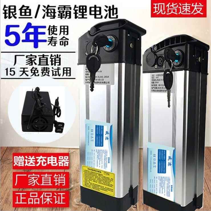 48v锂电池12a25ah大容量锂电池银鱼海霸款电动折叠