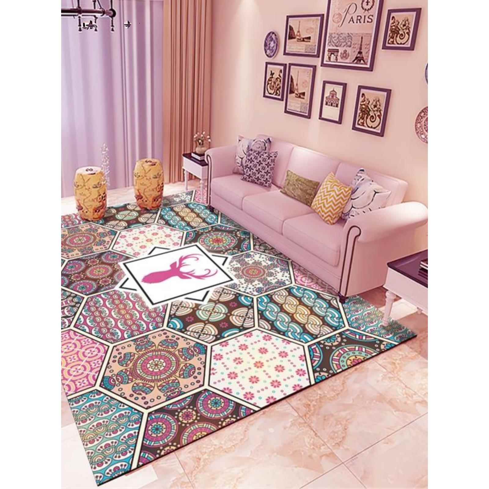 欧式客厅地毯地垫飘窗垫子办公室满铺地毯印花爬行垫