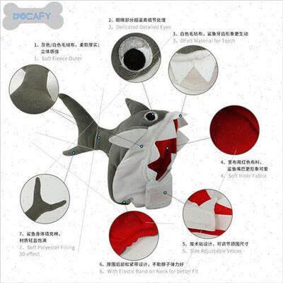 Pet Toys Shark Hat Cat Puppy Halloween Nerdy Cute Trans适用m