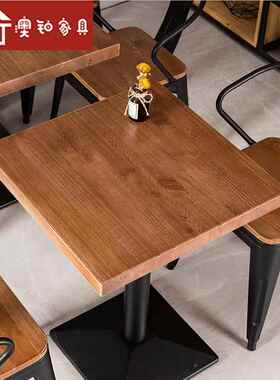 澳美式工业风用餐桌椅组奶茶店铂咖合啡店铁艺家饭桌餐WY210911厅