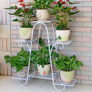 铁梨花欧式 阳台花盆架绿萝花架子客厅简约花架 铁艺花架多层落地式