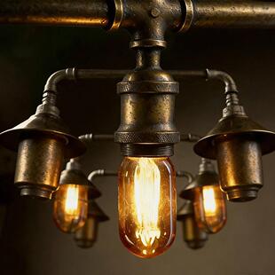 四个装 E27螺口琥珀色玻璃暖光灯 LED复古工业风灯丝灯泡T45管泡4W