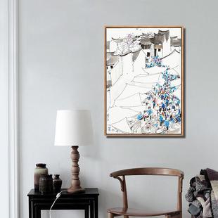 059 画饰书挂中国风玄画关壁画山水风XL 中式 吴冠中水房墨画客厅装