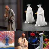 饰品 饰点缀摆件鹿刺身背景摆盘装 刺身摆盘装 饰人物摆件和牛姿造装