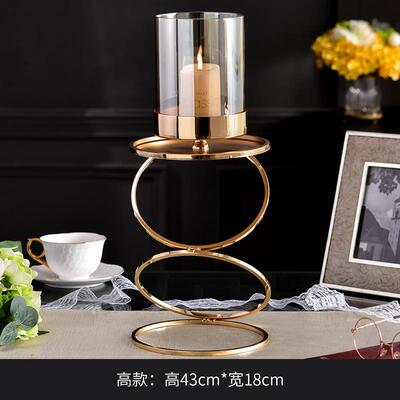 高档欧式家用古烛光晚餐灯道具北复欧漫烛台浪摆件轻蜡烛台托台餐
