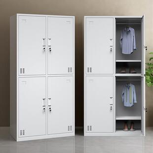 钢制更衣柜员工厂工柜宿舍铁皮收纳G881柜鞋 带锁多储物门柜浴室换