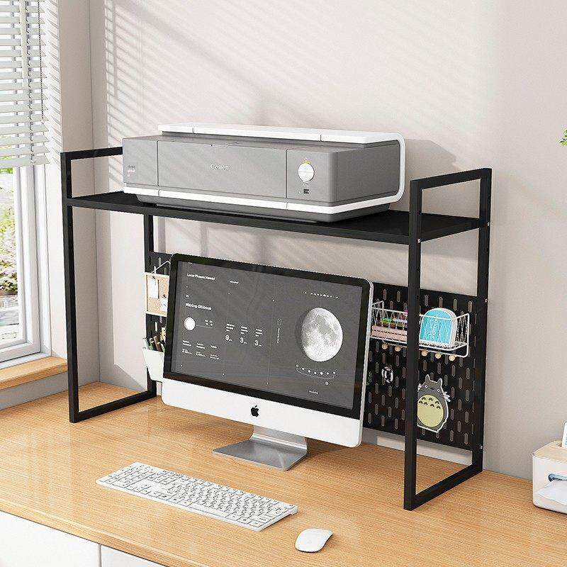 桌面置物架桌上书架洞洞板多层电脑显示器主机架书桌增高打印机架