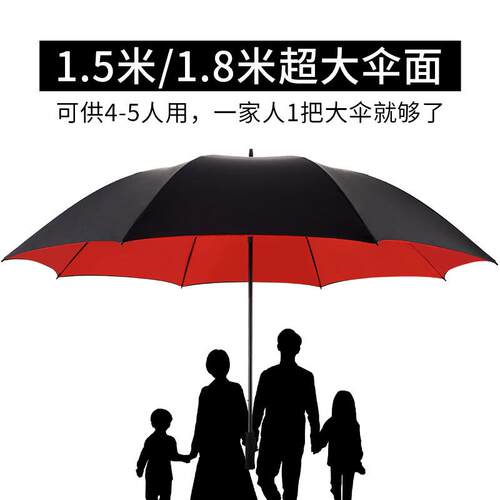 大黑伞24骨伞雨伞加大加固加厚长柄24骨超大伞结实带伞套男复古风