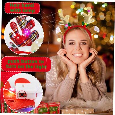 Christmas glow headband Cartoon antler headband圣诞节发箍
