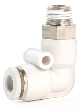 气动白色气管快速接头PL8-02铜螺纹弯头6-M5 4-01快插12-03 10-04