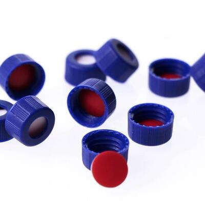 HSY1001-0143国产样品瓶盖垫适配2mL进样瓶蓝色开孔竖条纹盖